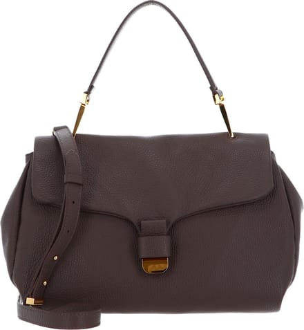 COCCINELLE Leren Schoudertas Soft Handbag Coffee Donkerbruin
