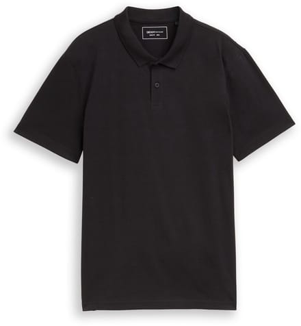 Tom Tailor Denim - Jersey poloshirt van katoen - Maat XL - Black