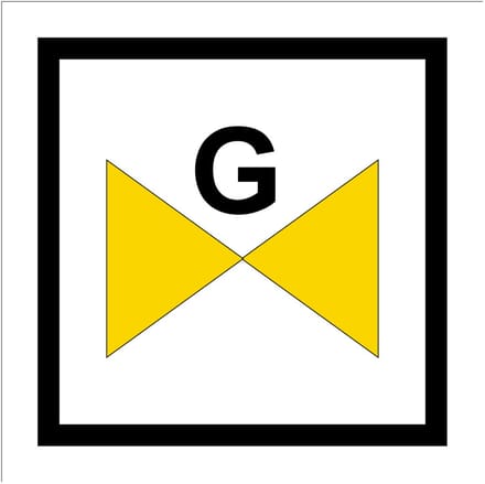 Sticker gasafsluiter 100 x 100 mm