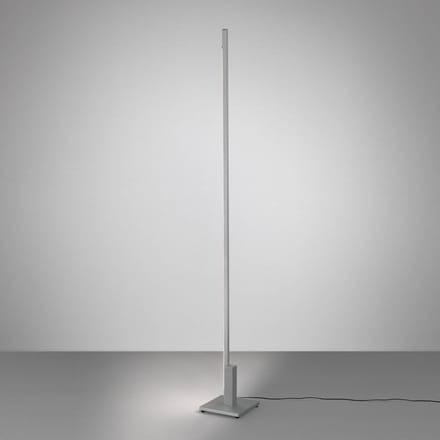 Quitani LED vloerlamp Talon, naturel geanodiseerd, metaal, dimbaar