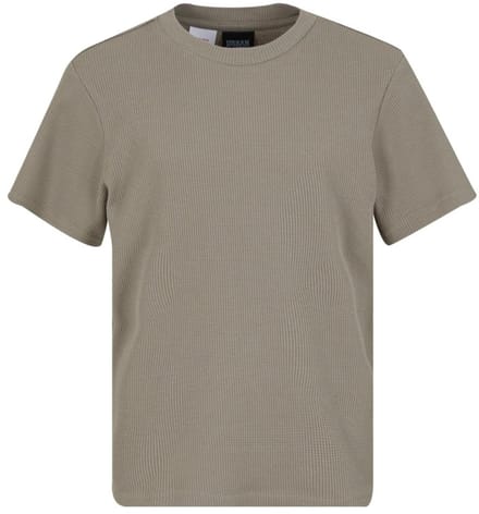 Urban Classics - Waffle Kinder Tshirt - Kids 122/128 - Olijfgroen