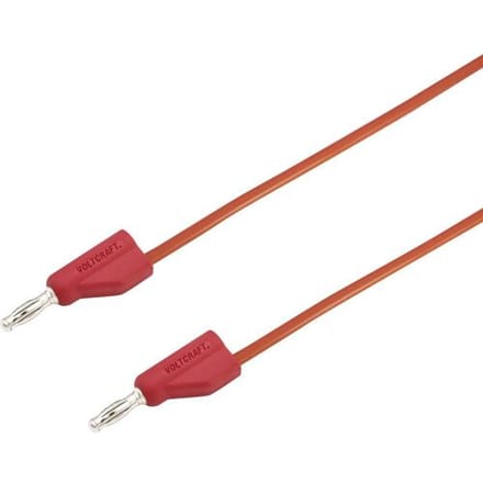 VOLTCRAFT MSB-300 Meetsnoer Banaanstekker 4 mm Silicone 5.00 m Rood 1 stuk(s)