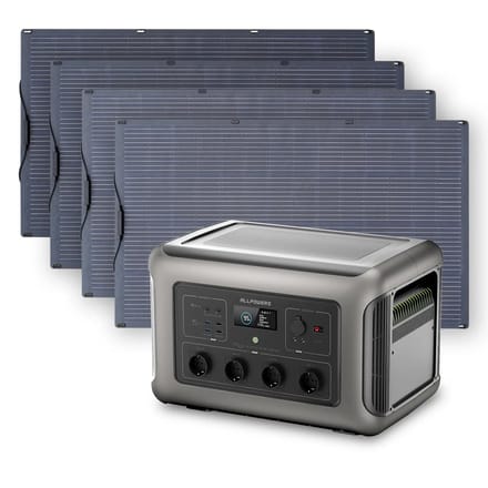 ALLPOWERS Solar Generator Kit 3500W (R3500 V2 + SF200 200W Flexible Solar Panel) - R3500+4PCS SF200 200W Solar Panel