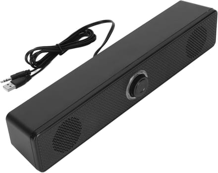 USB computerluidsprekers - Desktop soundbar - Helder geluid - Volumeknopbediening - 315 cm breed - Zwart