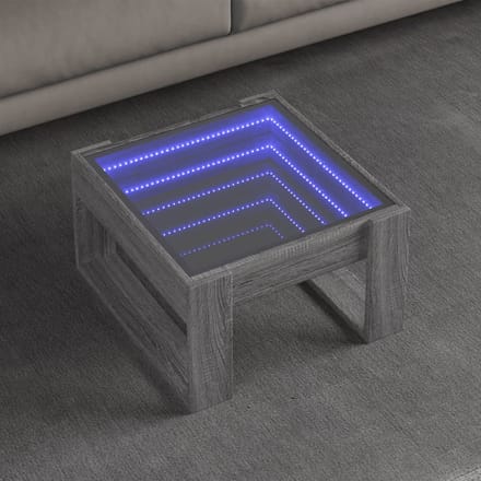 vidaXL - Salontafel - met - Infinity - LED - 50x53x30 - cm - grijs - sonoma - eikenkleur