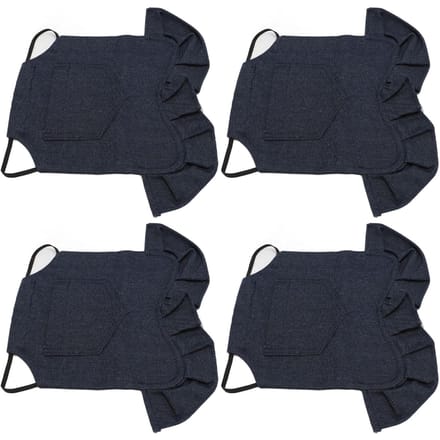 4PCS Selle de Poulet Double Couche Denim Respirant Fait Main Tablier de Poule Protecteur de Volaille black