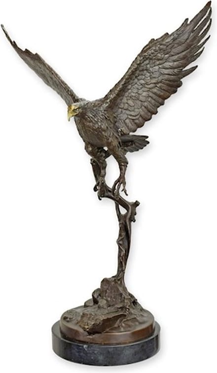 Adelaar - Bronzen Beeld - Roofvogel - Kunst Sculptuur - Brons Decoratie - 21x32x50