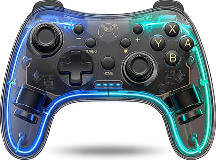 Phreeze Pro Controller Draadloos - Turbo Knop - Macro Knop - Transparant - RGB Verlichting - Instelbaar via APP - Geschikt voor Nintendo Switch