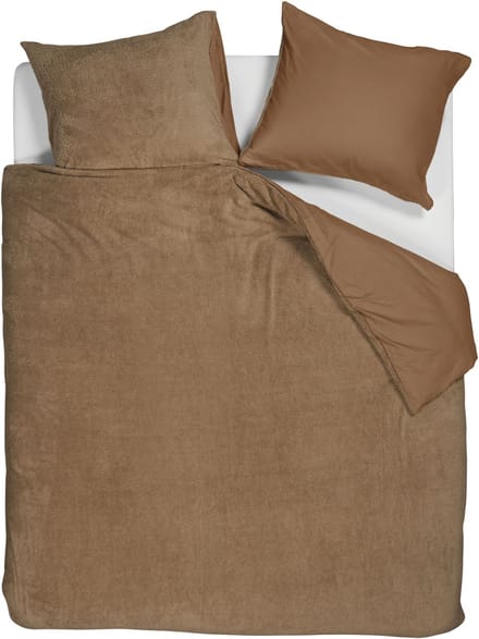 Ambiante Plush Teddy dekbedovertrek - Lit Jumeaux - 240x200/220 - Bruin