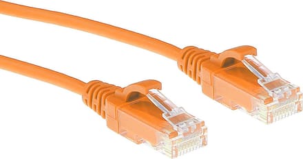 ACT Oranje 2 meter LSZH U/UTP CAT6 datacenter slimline patchkabel snagless met RJ45 connectoren DC9102