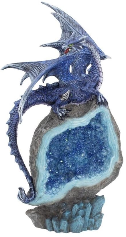 Nemesis Now Beeld/figuur - Cobalt Custodian - Blauwe Draak - met LED-licht - 23cm