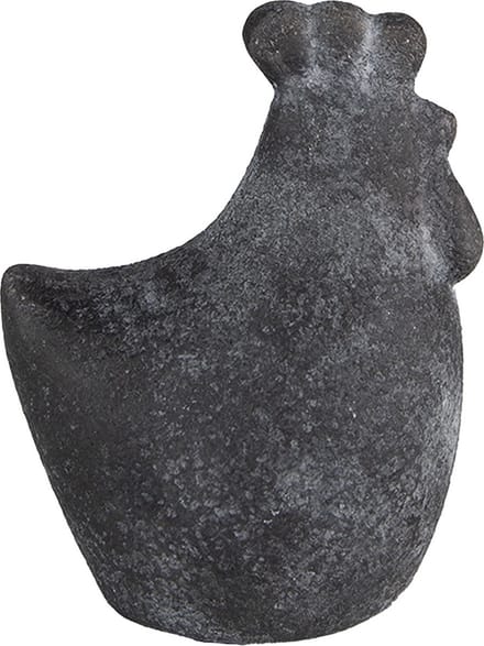 Clayre & Eef Beeld Kip 9x6x11 cm Grijs Keramiek Woonaccessoires