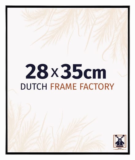 Fotolijst 28x35 cm - Kunststof - Zwart Hoogglans - Easy