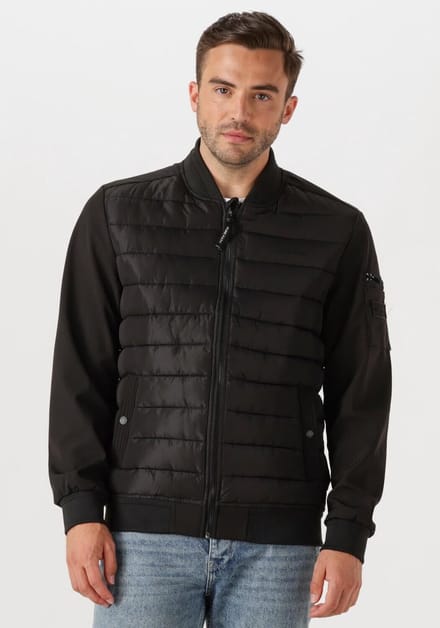 PURE PATH Regular Fit Padded Jackets Jassen Heren - Zomerjas - Zwart - Maat S
