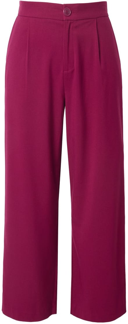 Studio Untold - Dames - Broek wijde pijpen hoge taille - Wijnrood - Maat 44