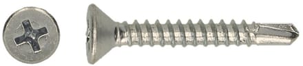 Zelfborende Plaatschroeven - Phillips 2 Platkop - 4,2 x 25mm - Voldraad - RVS (200 stuks)