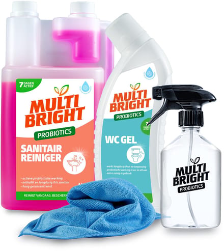 Multibright probiotische Badkamer Essentials Schoonmaakpakket 3 - 4-delige set - 4 stuks