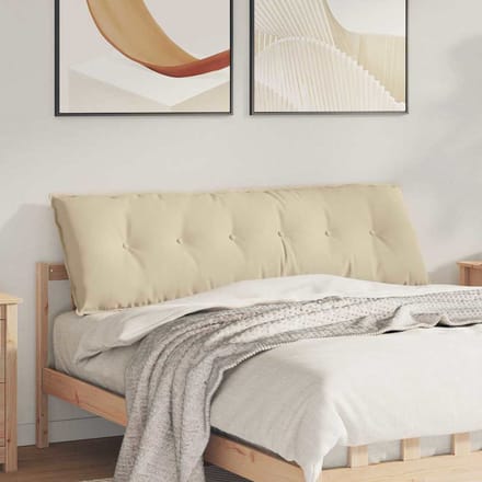 vidaXL - Rugkussen - Crèmekleurig - 160 - x - 50 - cm - Microvezel - Stof