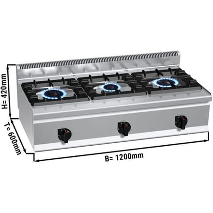 GGM Gastro Gasherd - 31 kW - 3 Brenner Zilver