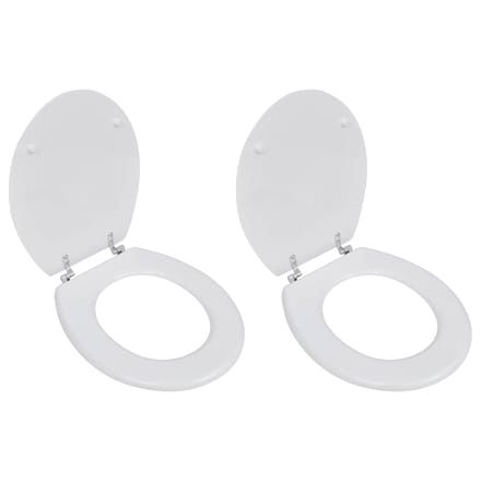 vidaXL - Toiletbrillen - met - deksels - 2 - st - MDF - wit