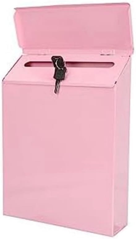 Wandbrievenbus - Afsluitbare brievenbus - Thuisgebruik - Inclusief sleutel - 30x23x7 cm - Roze