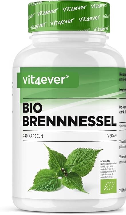 Vit4ever - Biologisch Brandnetelextract - Voedingssupplement - 240 Capsules - Hooggedoseerd - Vegan