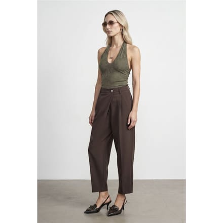 Hoge Taille Wijde Pijp Crepe Broek