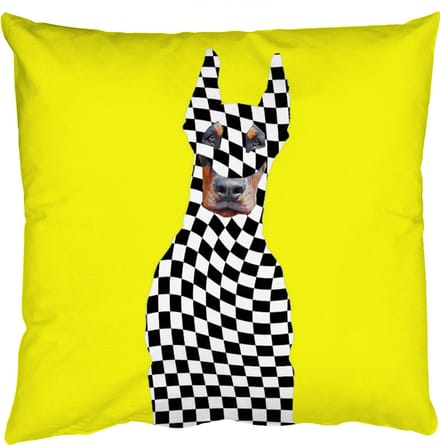 Sierkussens - Kussentjes Woonkamer - 60x60 cm - Dobermann - Geblokt - Geel