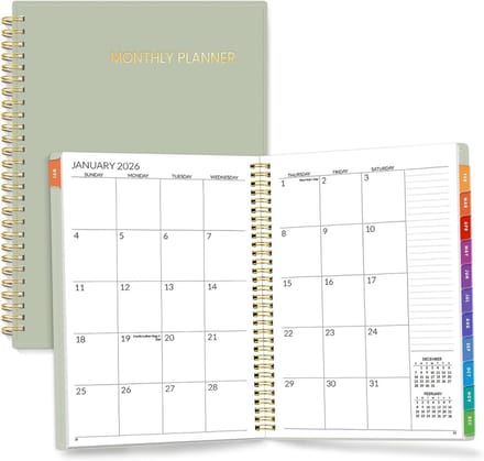 Tweejarige Maandplanner 2025-2026 (Januari t/m December) Dagplanner & Jaaroverzicht - Compact Formaat (18x25 cm)