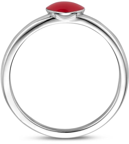 Zilveren Ring met Emaille Hart – Gerhodineerd 925 Zilver - 1341487