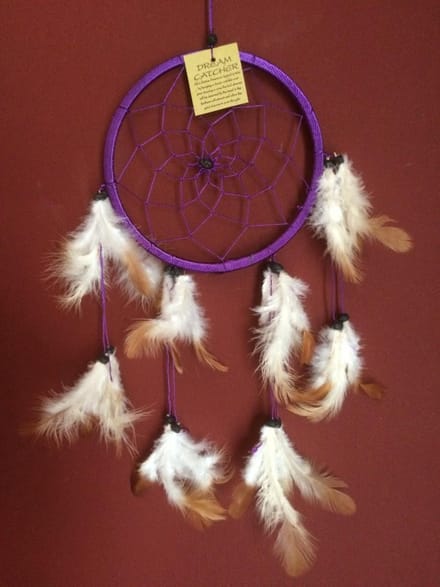 Dromenvanger / Dreamcatcher Ø18cm zonder kleintjes  - paars