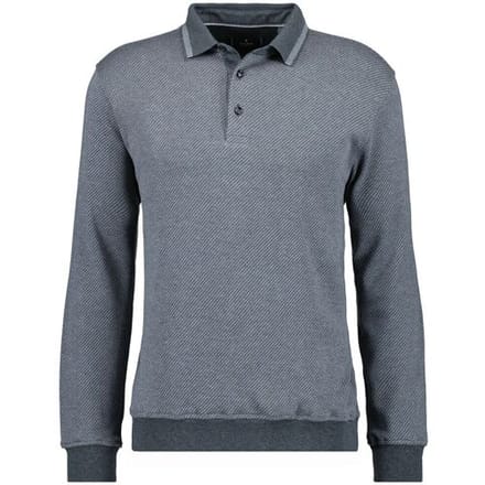 Ragman Trui Fine Cotton Interlock Jacquard Antraciet / male