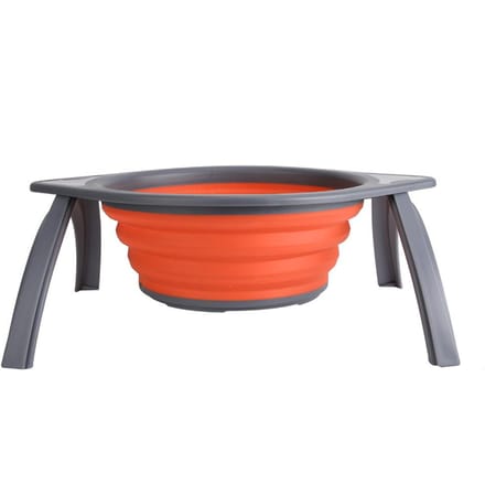 Draagbare Keuken Siliconen Opvouwbaar Filter Fruit Groente Wasmand Zeef met Houder Oranje red