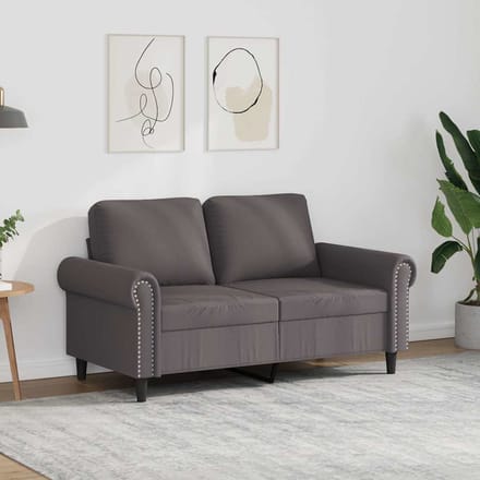 vidaXL - Tweezitsbank - 120 - cm - kunstleer - grijs