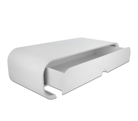 DeLOCK ergonomische monitor standaard/verhoger met 1 lade - L / wit
