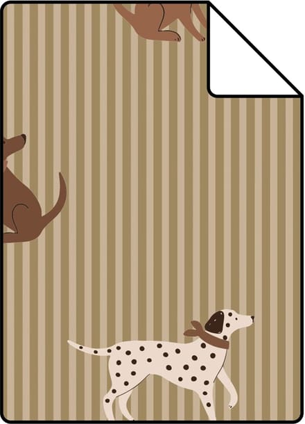Proefstaal ESTAhome behang honden groen - 26.5 x 21 cm - 131900-S