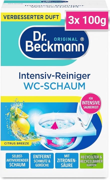 Dr. Beckmann Intensive Toilet Foam Cleaner – Zelfactief Schuim – 3 x 100 g