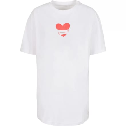 Dames-T-shirt oversized Merchcode Hugs & Love - Heart Hug