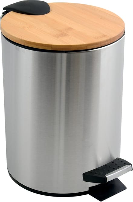 spirella Pedaalemmer 3L - ADONIS - Prullenbak Badkamer - Bamboo - Grijs