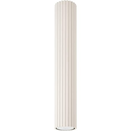 Plafondlamp KARBON 40 lange geribbelde buisspot van 40 cm - Sollux Lighting - IP20 - Beige aluminium behuizing - 6.5 x 6.5 x 40 cm - 1 x GU10 LED, exclusief lichtbron - Max. 10 W - Minimalistische plafondlamp voor woonkamer, slaapkamer en keuken