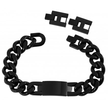 Akzent Stalen Herenarmband - Zwart