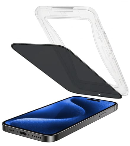 Privacy Screenprotector - Geschikt voor Apple iPhone 15 Pro Max - Met Installatie Kit - Beschermglas - Anti-Spy - Flexibel Glas - Tempered Glass - Screen Protector