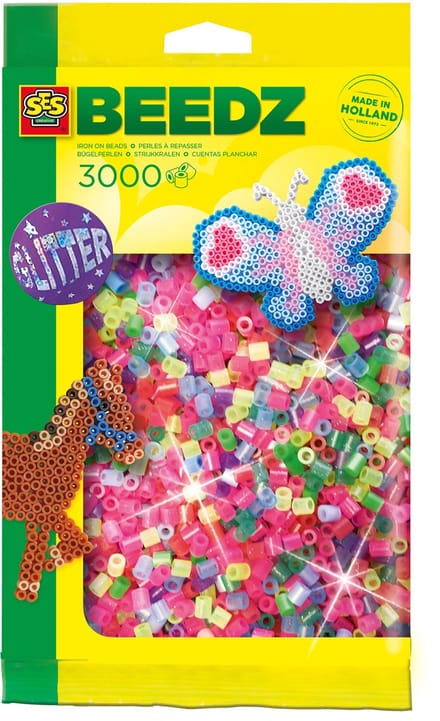 SES Creative - Beedz - Mix Glitter - Strijkkralen - 3000 Stuks - PVC Vrij - Vanaf 5 Jaar