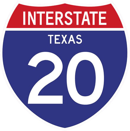 Signs USA - wandbord - dibond - Interstate 20 - Texas - 39 x 39 cm