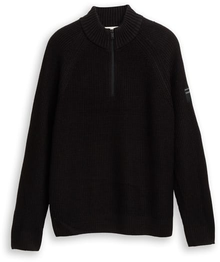 Tom Tailor Denim - Troyer gebreide trui - Maat XS - Black