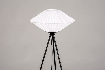 Lumidora Vloerlamp 74159 - MODENA - E27 - Zwart - Wit - Metaal - ⌀ 63 cm
