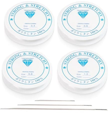 Transparant Elastiek Draad voor Armbanden - 4 Stuks - 0.4mm/0.6mm/0.8mm/1mm - Elastisch Sieradendraad voor Sieraden en Ambachten
