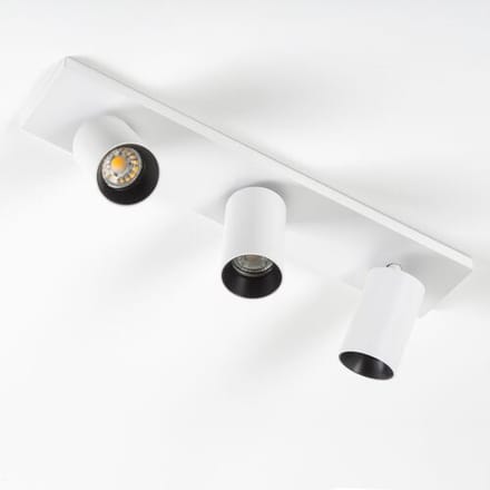 KS Verlichting Mila 3 Opbouwspot Wit/Zwart