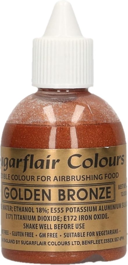 Sugarflair Airbrush Kleurstof - Goudbrons- 60ml - Eetbare Kleurstof