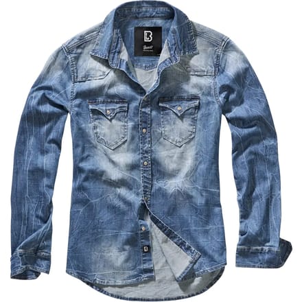 Brandit - Riley Denim Overhemd - M - Blauw